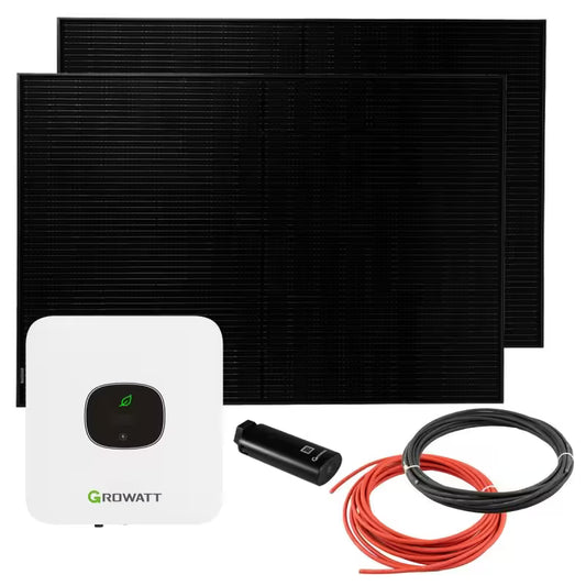 Sistema Solar Plug-in Growatt MIC 800 0,8kW com Painel Solar de 800W e WiFi-Stick