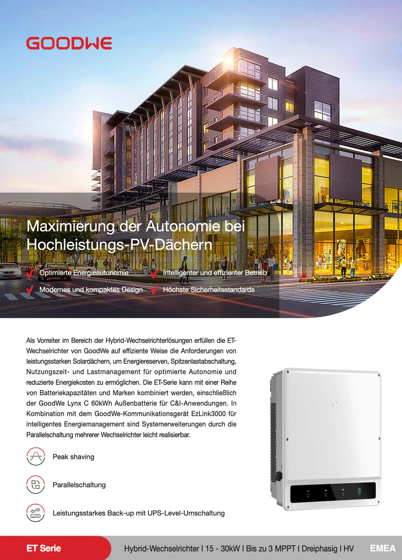 GoodWe GW29.9K-ET PLUS+ Inversor Híbrido 30 kW / 29,9 kW