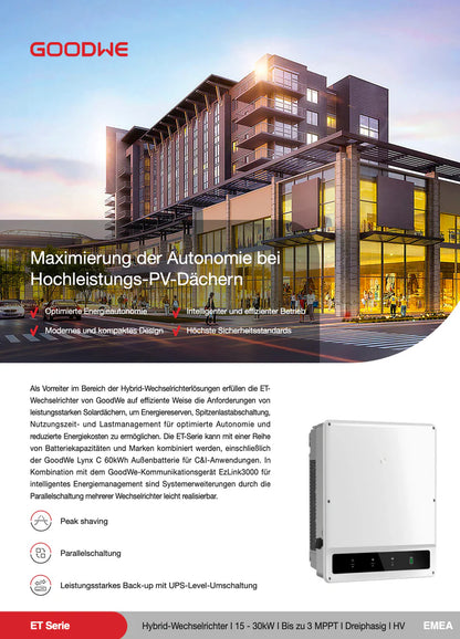 GoodWe GW29. Inversor híbrido 9K-ET PLUS+ 30 kW / 29,9 kW