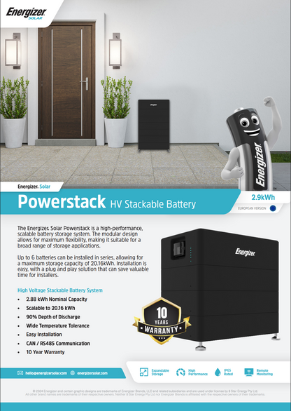 Energizer Force 10.0HT Inversor Híbrido + 11,6 kW Armazenamento de Bateria Energizer – by FOX ESS (H3E, ECS2900)