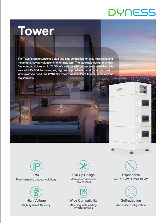 Dyness Tower 3,55 KWH HV9637 – Módulo de Bateria de Alta Tensão para Expansão