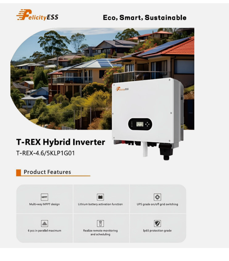 Felicity T-REX-5KLP1G01 Inversor Híbrido 5 kW Monofásico – 10 Anos de Garantia