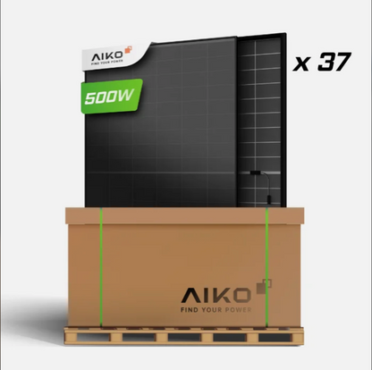 AIKO 500W NEOSTAR 2S+ A-MAH60Db | Módulo solar de vidrio a vidrio completamente negro | 37x