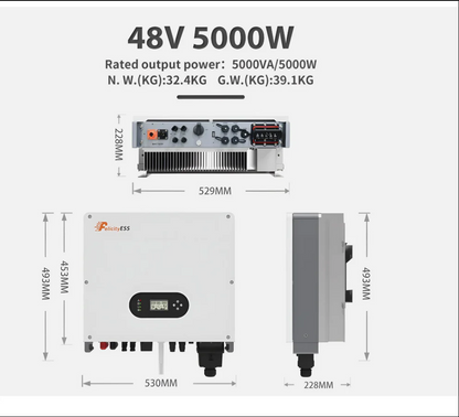 Inversor híbrido monofásico Felicity T-REX-6KLP1G01 de 6 kW