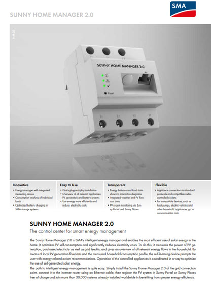 SMA Sunny Home Manager 2.0 | Monitorização de Energia